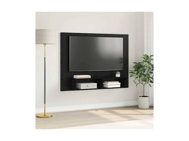 Meuble TV mural Chêne noir 120 x 23.5 x 90 cm Bois d'ingénierie
