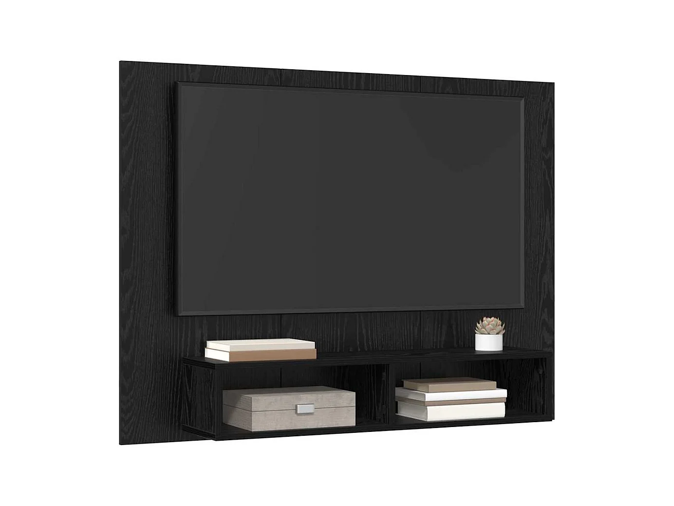 Meuble TV mural Chêne noir 120 x 23.5 x 90 cm Bois d'ingénierie