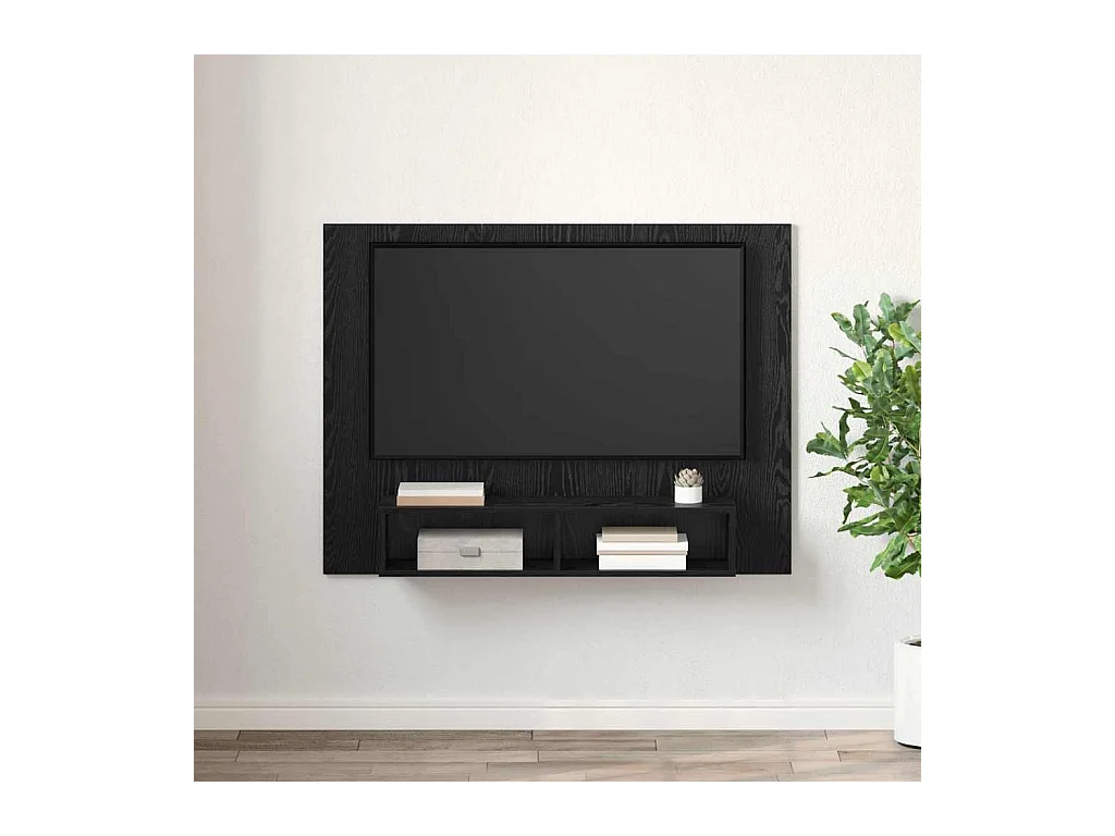 Meuble TV mural Chêne noir 120 x 23.5 x 90 cm Bois d'ingénierie