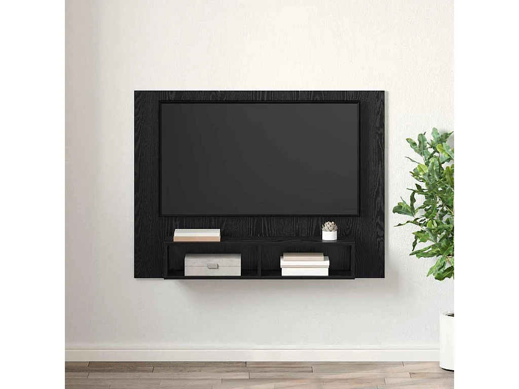 Meuble TV mural Chêne noir 120 x 23.5 x 90 cm Bois d'ingénierie