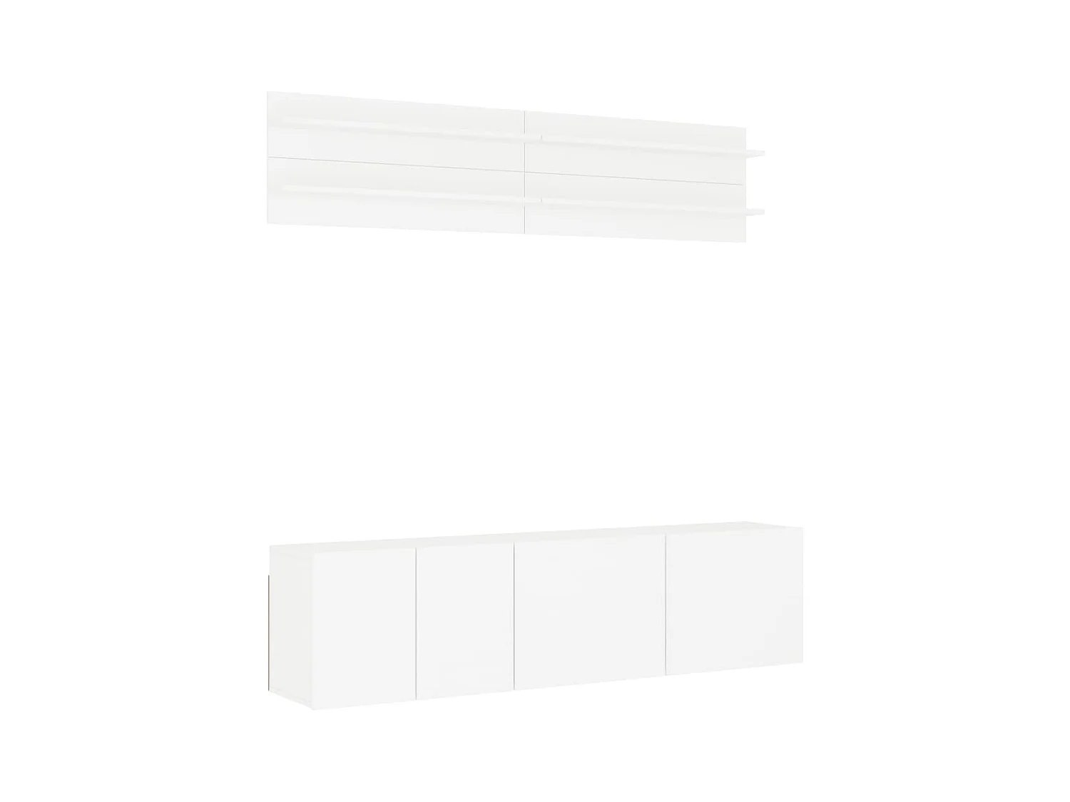 Unités murales TV 6 pièces blanc bois d'ingénierie