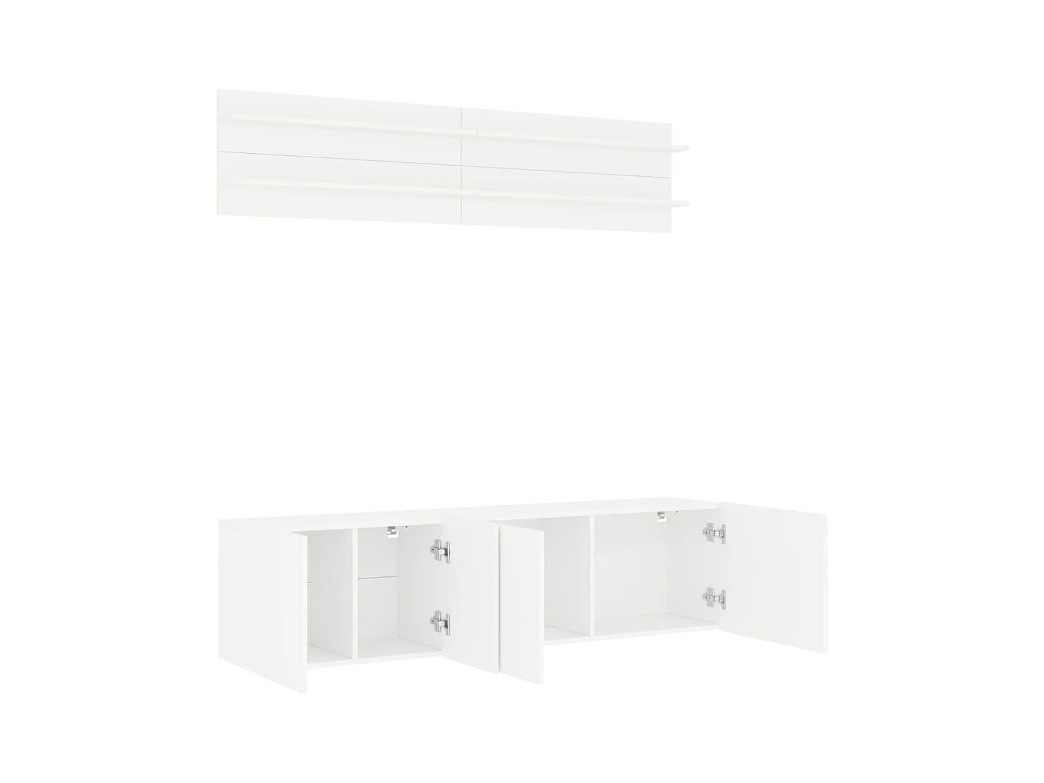 Unités murales TV 6 pièces blanc bois d'ingénierie