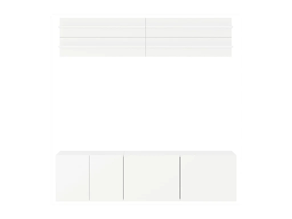 Unités murales TV 6 pièces blanc bois d'ingénierie