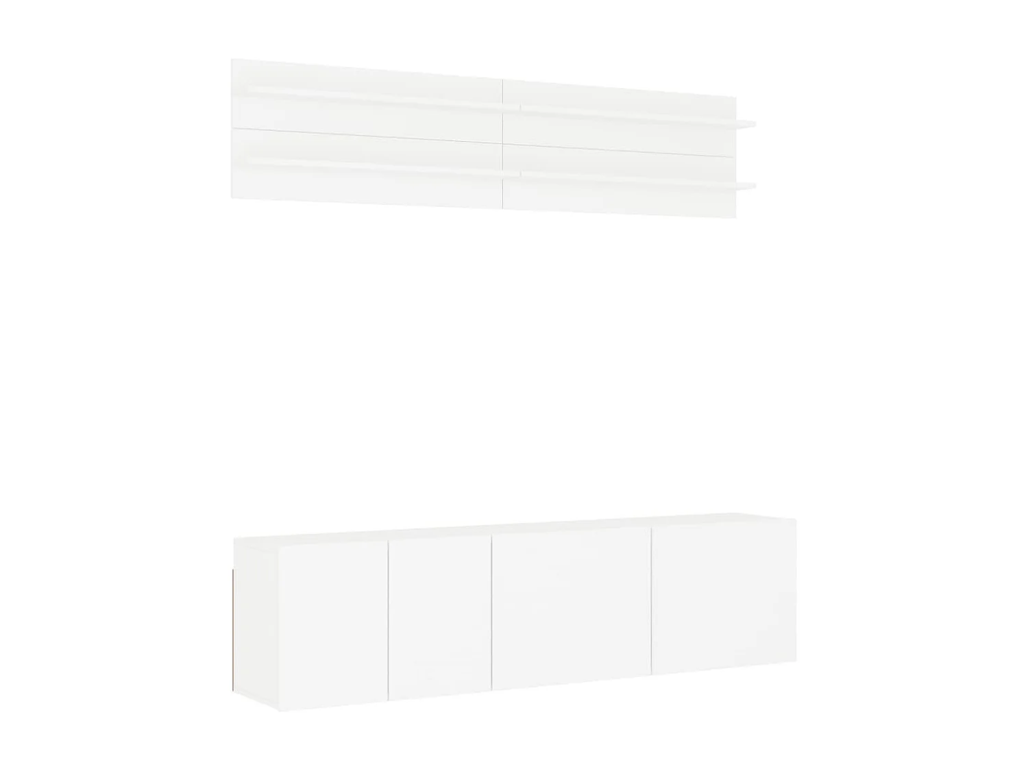 Unités murales TV 6 pièces blanc bois d'ingénierie