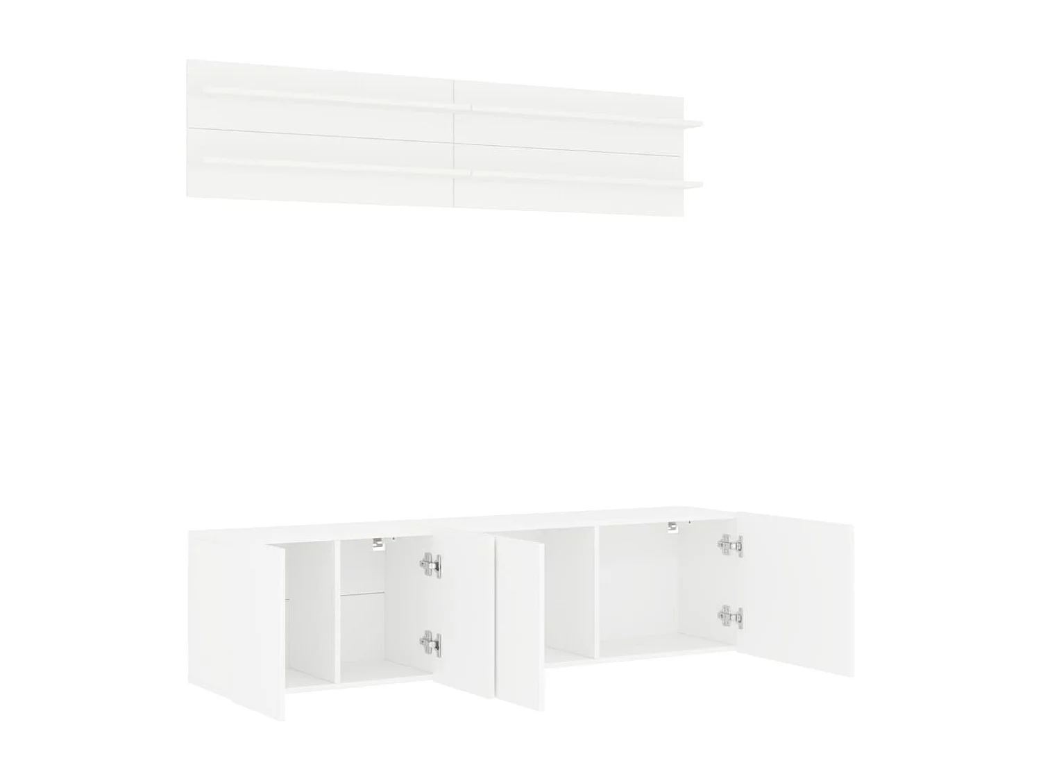 Unités murales TV 6 pièces blanc bois d'ingénierie