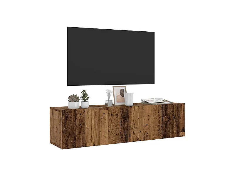 Mueble de TV de pared madera ingeniería envejecida 120x30x30 cm