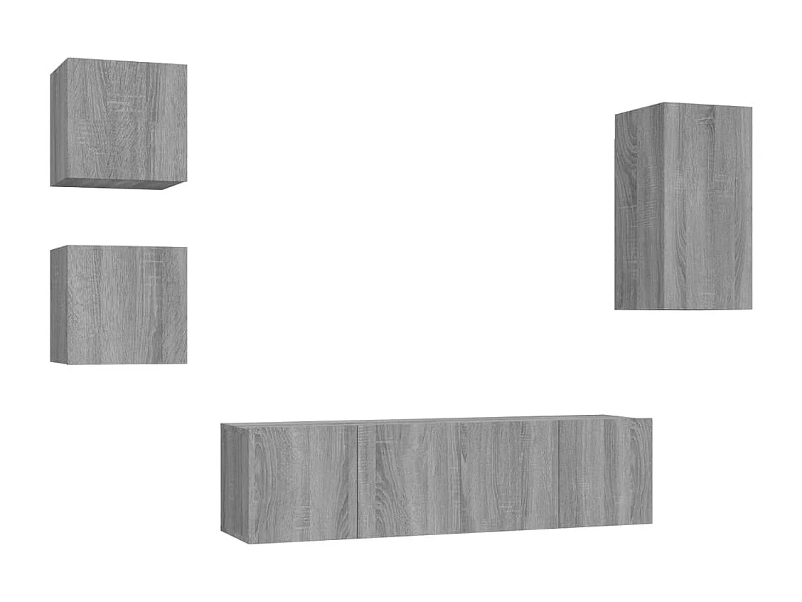Ensemble de meubles TV 5 pièces Sonoma gris Bois d'ingénierie
