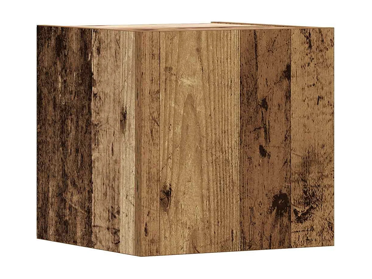 Conjunto de mueble de TV 6 piezas montado la pared madera vieja