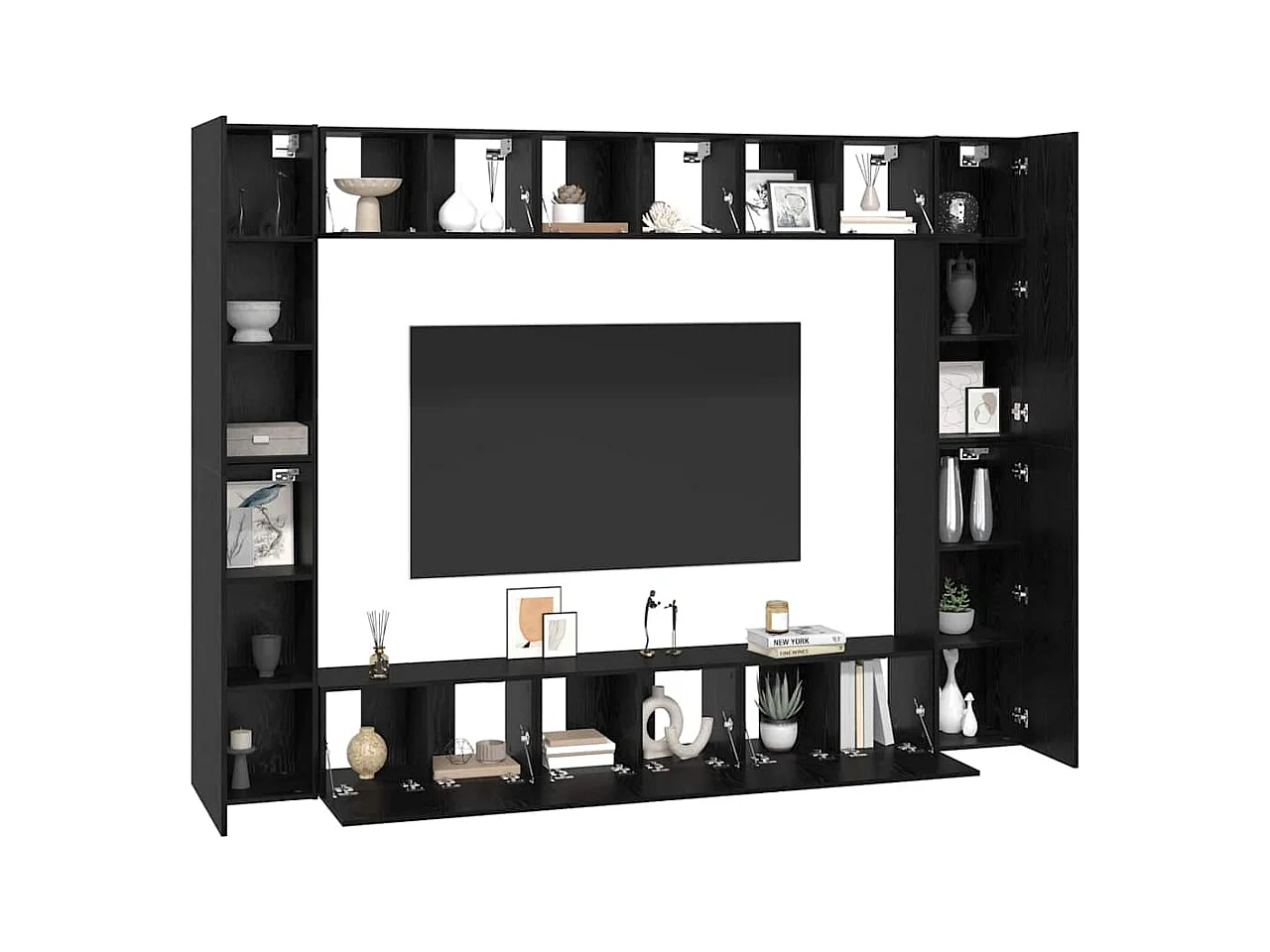 Ensemble meuble TV 10 pièces Chêne noir Moyen 30,5 x 30 x 90 cm