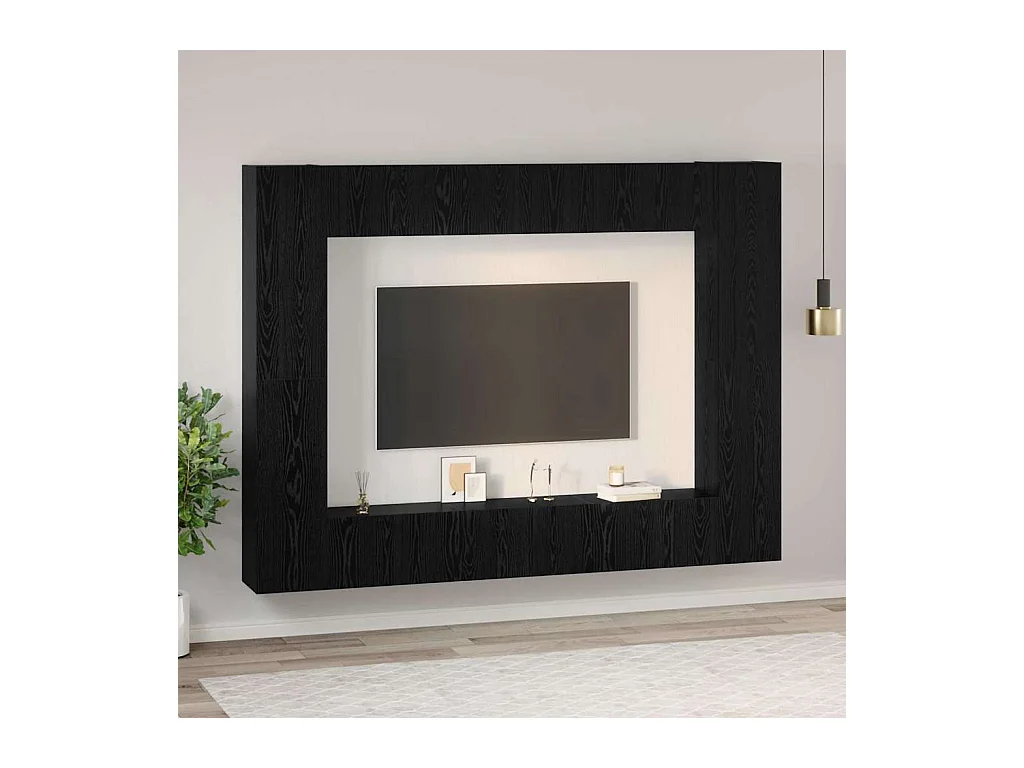 Ensemble meuble TV 10 pièces Chêne noir Moyen 30,5 x 30 x 90 cm