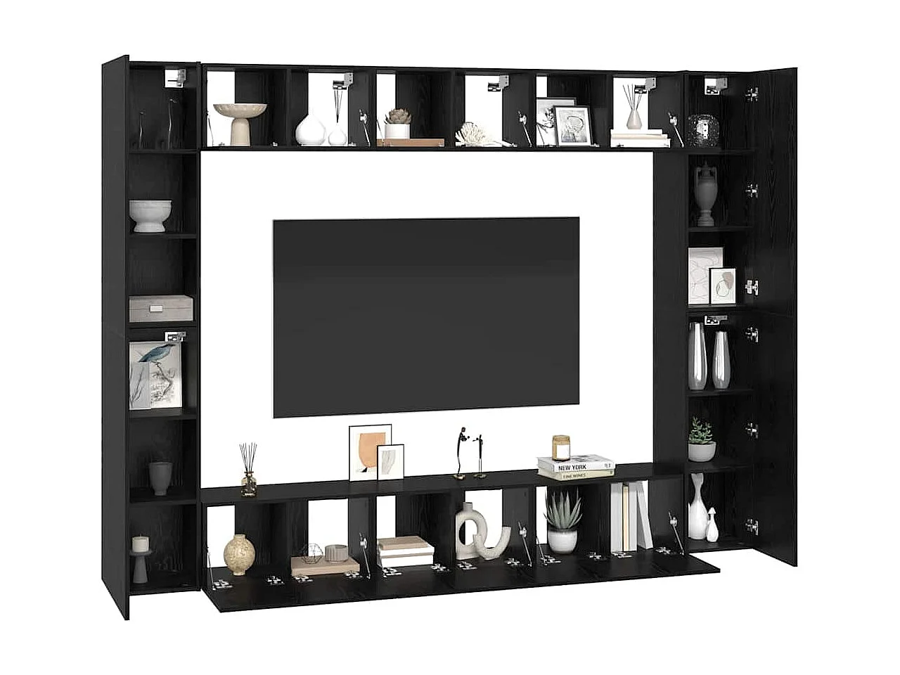 Ensemble meuble TV 10 pièces Chêne noir Moyen 30,5 x 30 x 90 cm