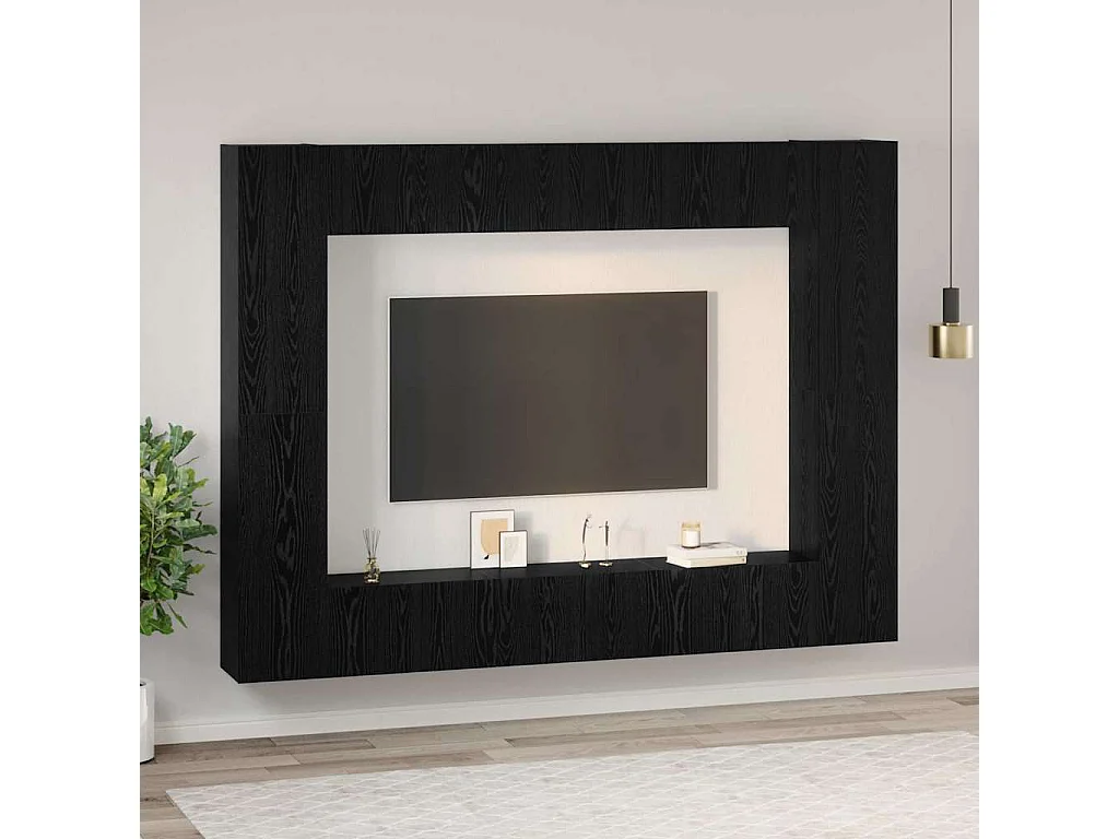 Ensemble meuble TV 10 pièces Chêne noir Moyen 30,5 x 30 x 90 cm