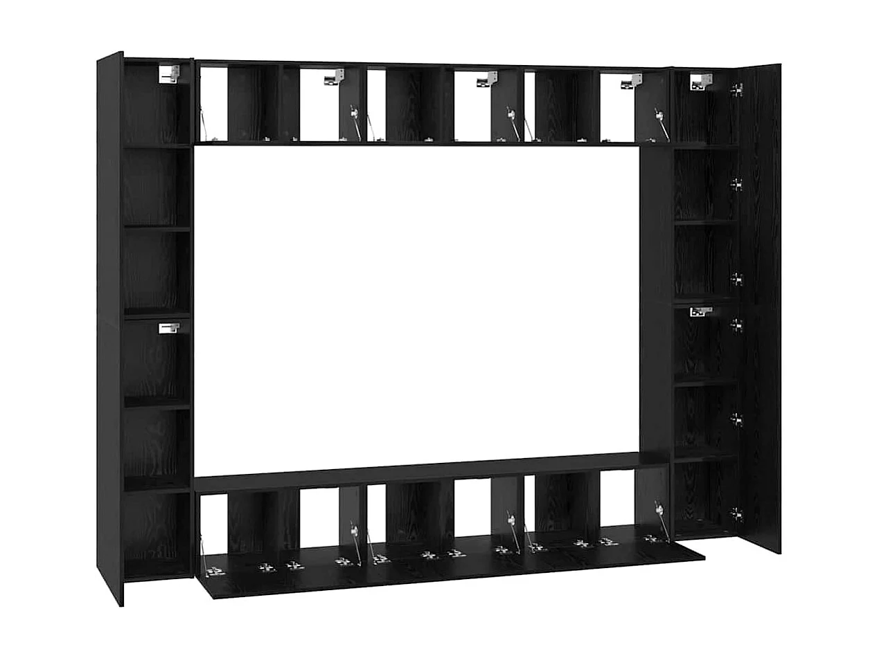 Ensemble meuble TV 10 pièces Chêne noir Moyen 30,5 x 30 x 90 cm