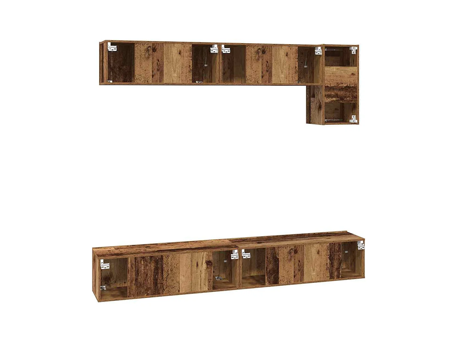 Ensemble meuble TV 5 pièces Bois ancien 100 x 30 x 30 cm