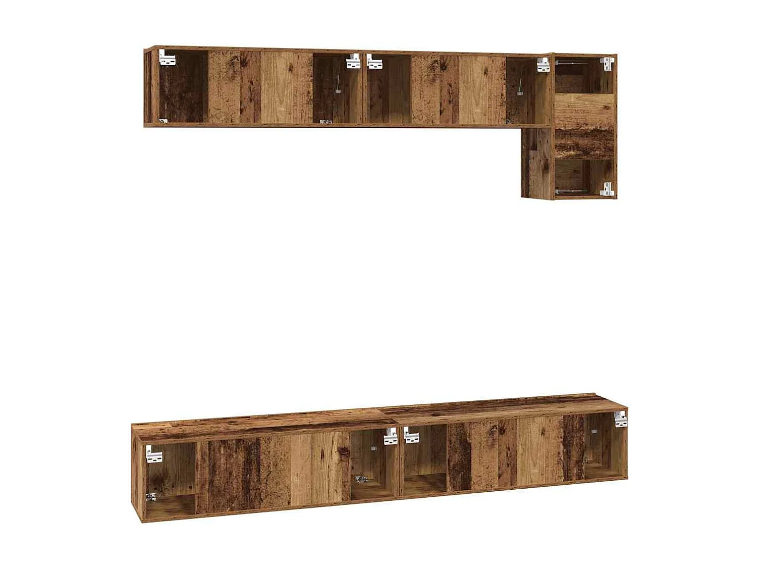 Ensemble meuble TV 5 pièces Bois ancien 100 x 30 x 30 cm