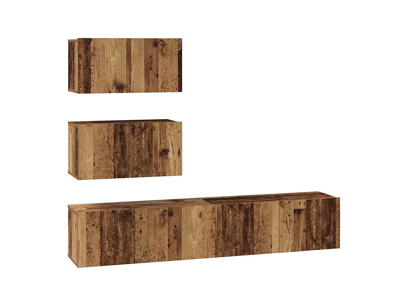 Ensemble meuble TV 4 pièces Bois ancien 80 x 30 x 30 cm