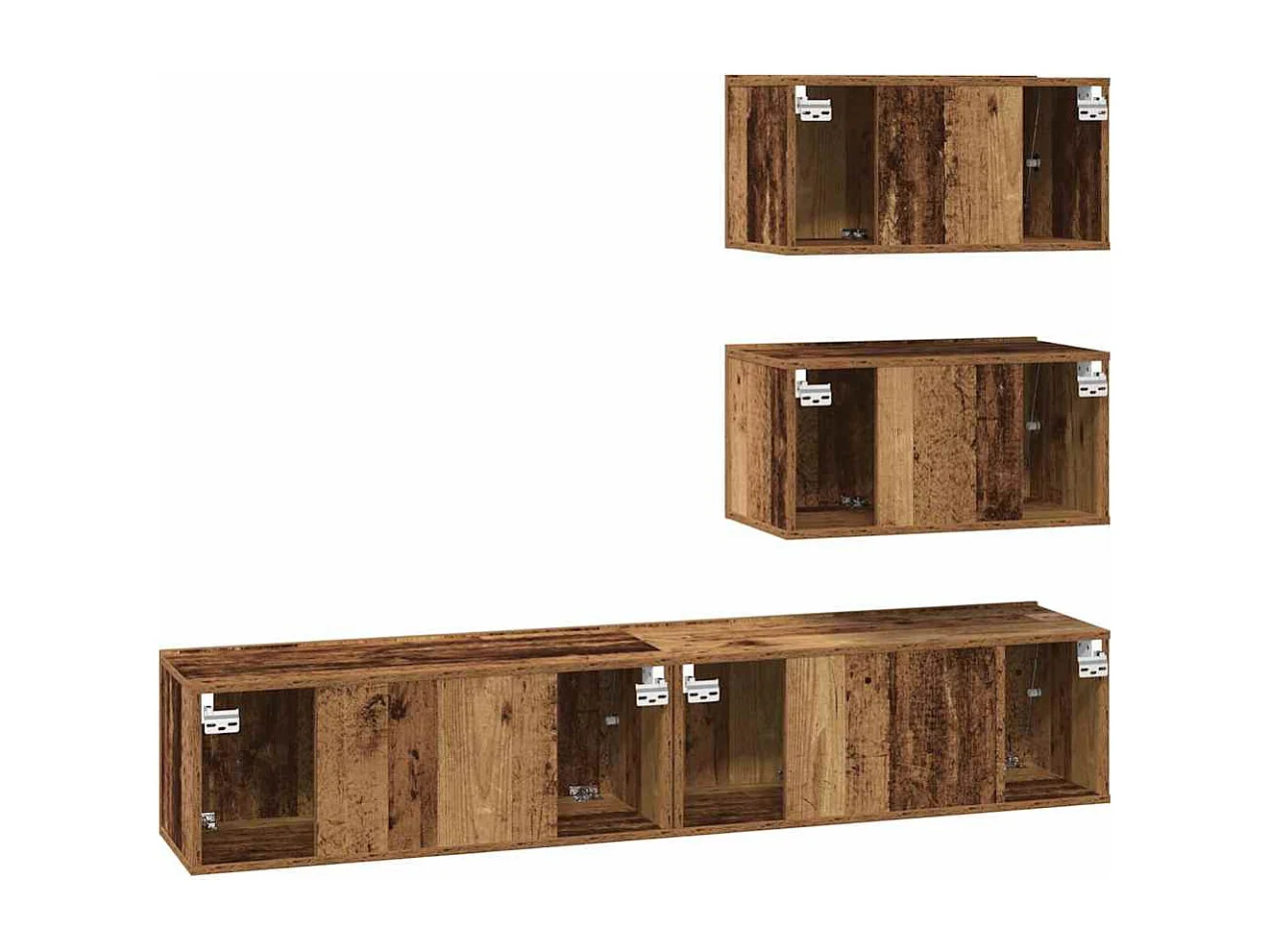 Ensemble meuble TV 4 pièces Bois ancien 80 x 30 x 30 cm