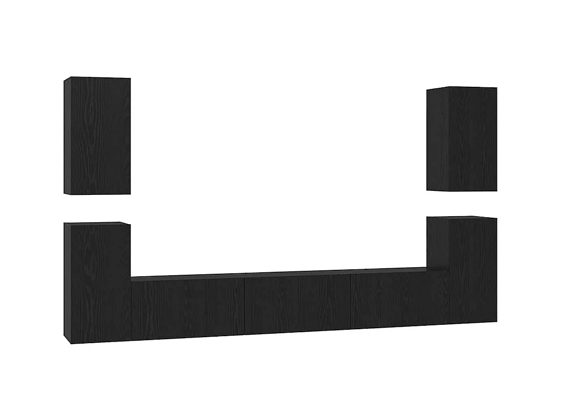 Conjunto de móvel de TV 7 peças Carvalho preto 60 x 30 x 30 cm