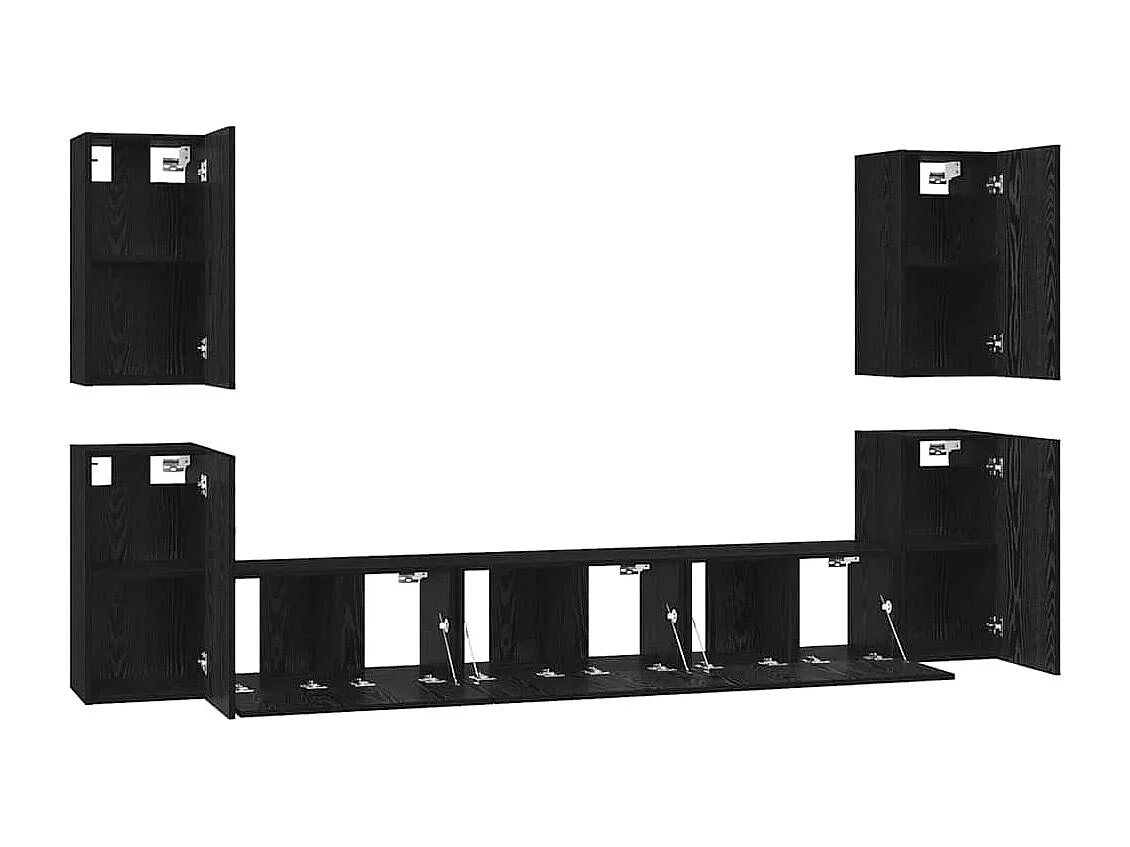 Conjunto de móvel de TV 7 peças Carvalho preto 60 x 30 x 30 cm