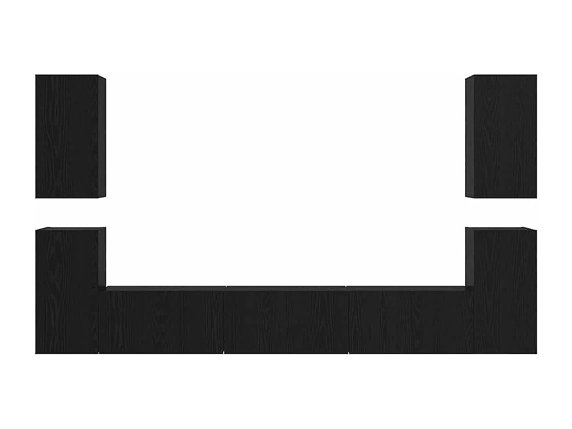 Ensemble meuble TV 7 pièces Chêne noir 60 x 30 x 30 cm