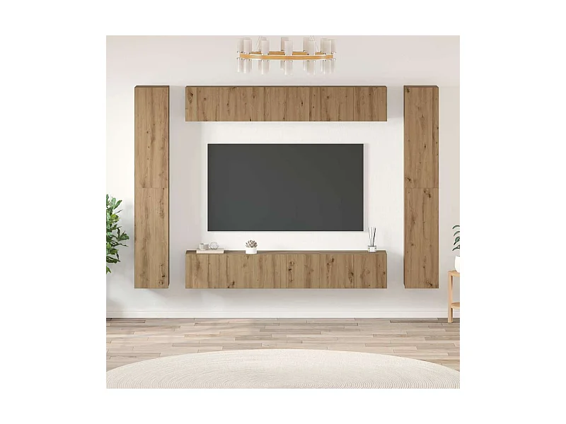 Ensemble meuble TV 10 pièces chêne artisanal 30,5 x 30 x 90 cm