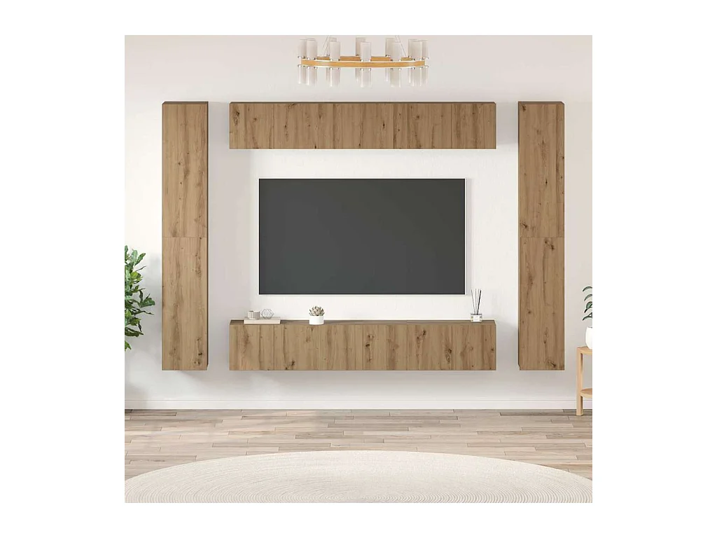 Ensemble meuble TV 10 pièces chêne artisanal 30,5 x 30 x 90 cm