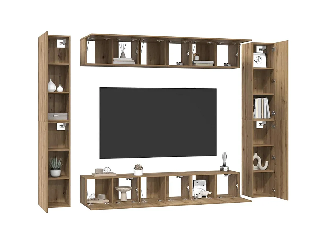 Ensemble meuble TV 10 pièces chêne artisanal 30,5 x 30 x 90 cm