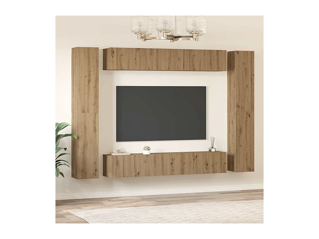 Ensemble meuble TV 10 pièces chêne artisanal 30,5 x 30 x 90 cm