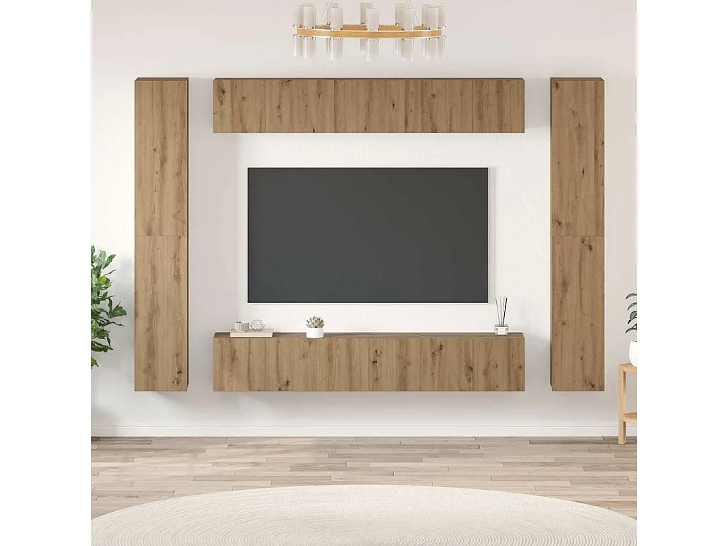 Ensemble meuble TV 10 pièces chêne artisanal 30,5 x 30 x 90 cm