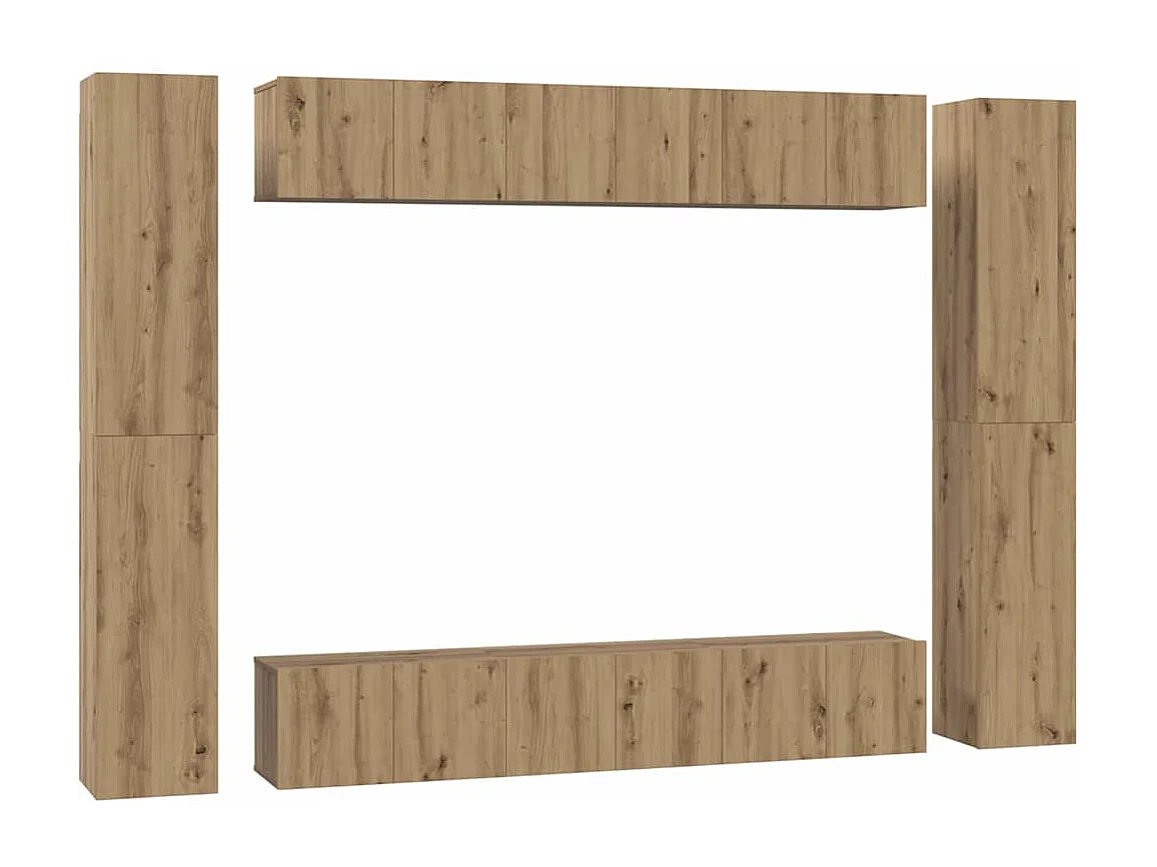 Ensemble meuble TV 10 pièces chêne artisanal 30,5 x 30 x 90 cm