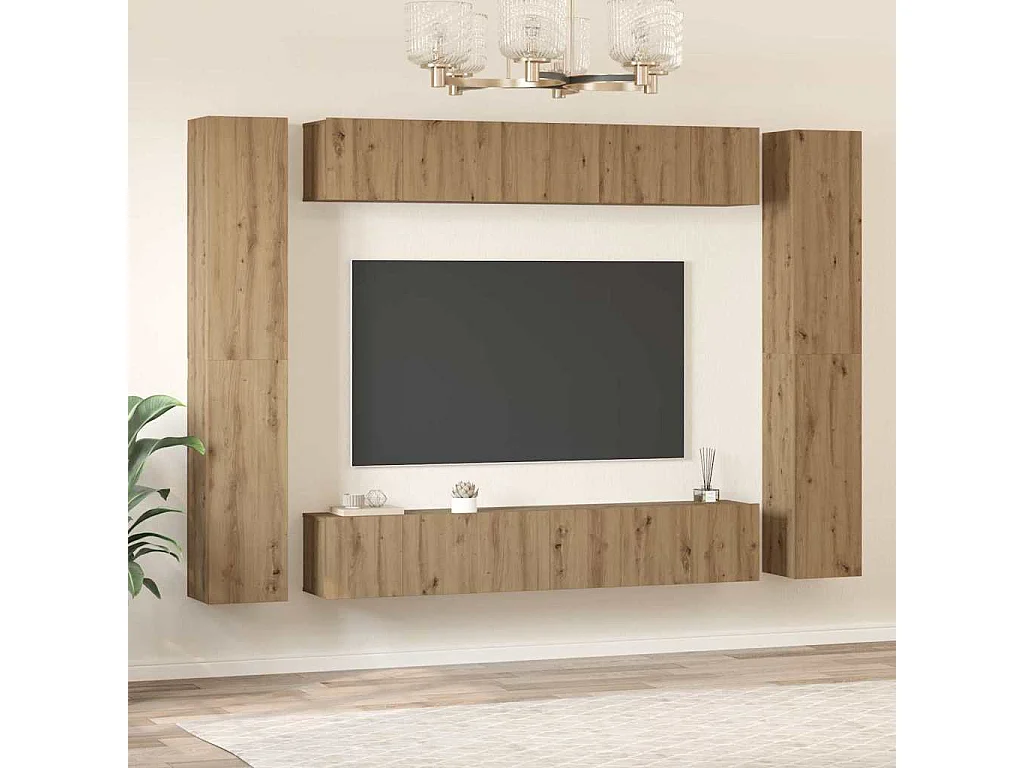 Ensemble meuble TV 10 pièces chêne artisanal 30,5 x 30 x 90 cm