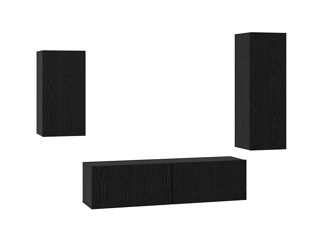 Ensemble meuble TV 4 pièces Chêne noir 30,5 x 30 x 90 cm