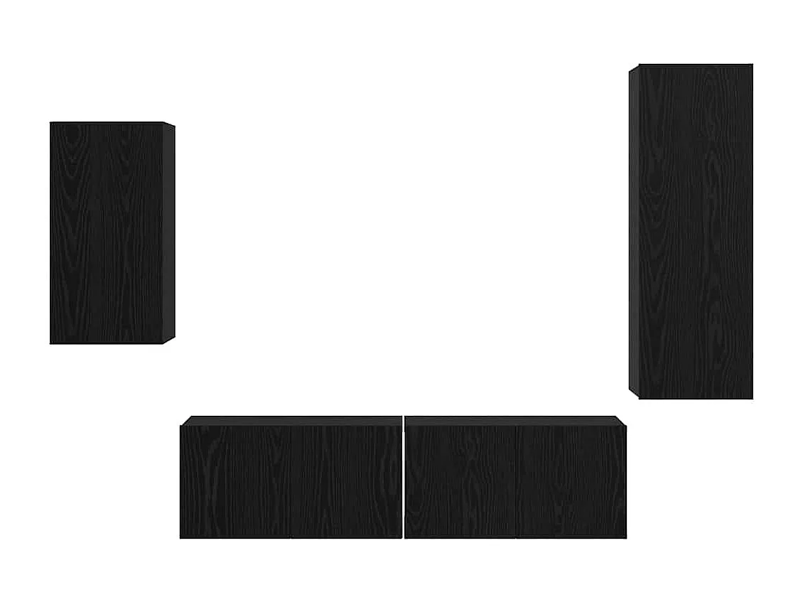Ensemble meuble TV 4 pièces Chêne noir 30,5 x 30 x 90 cm