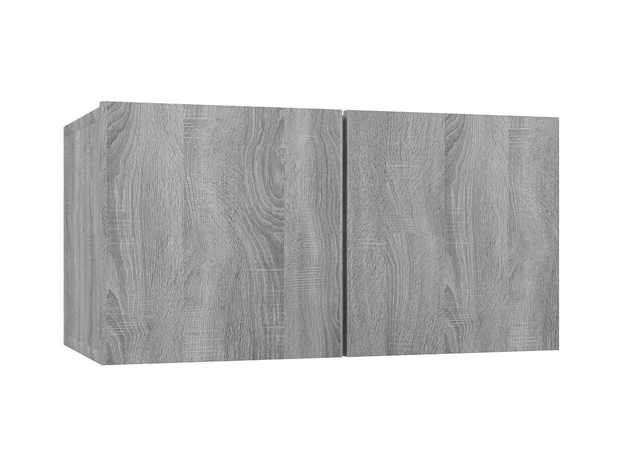 6-delige Tv-meubelset bewerkt hout grijs sonoma eikenkleurig