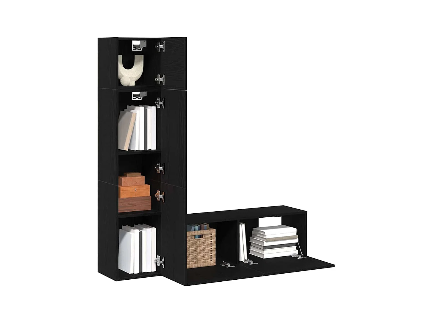 Ensemble meuble TV 4 pièces Chêne noir 130.5 x 30 x 140 cm