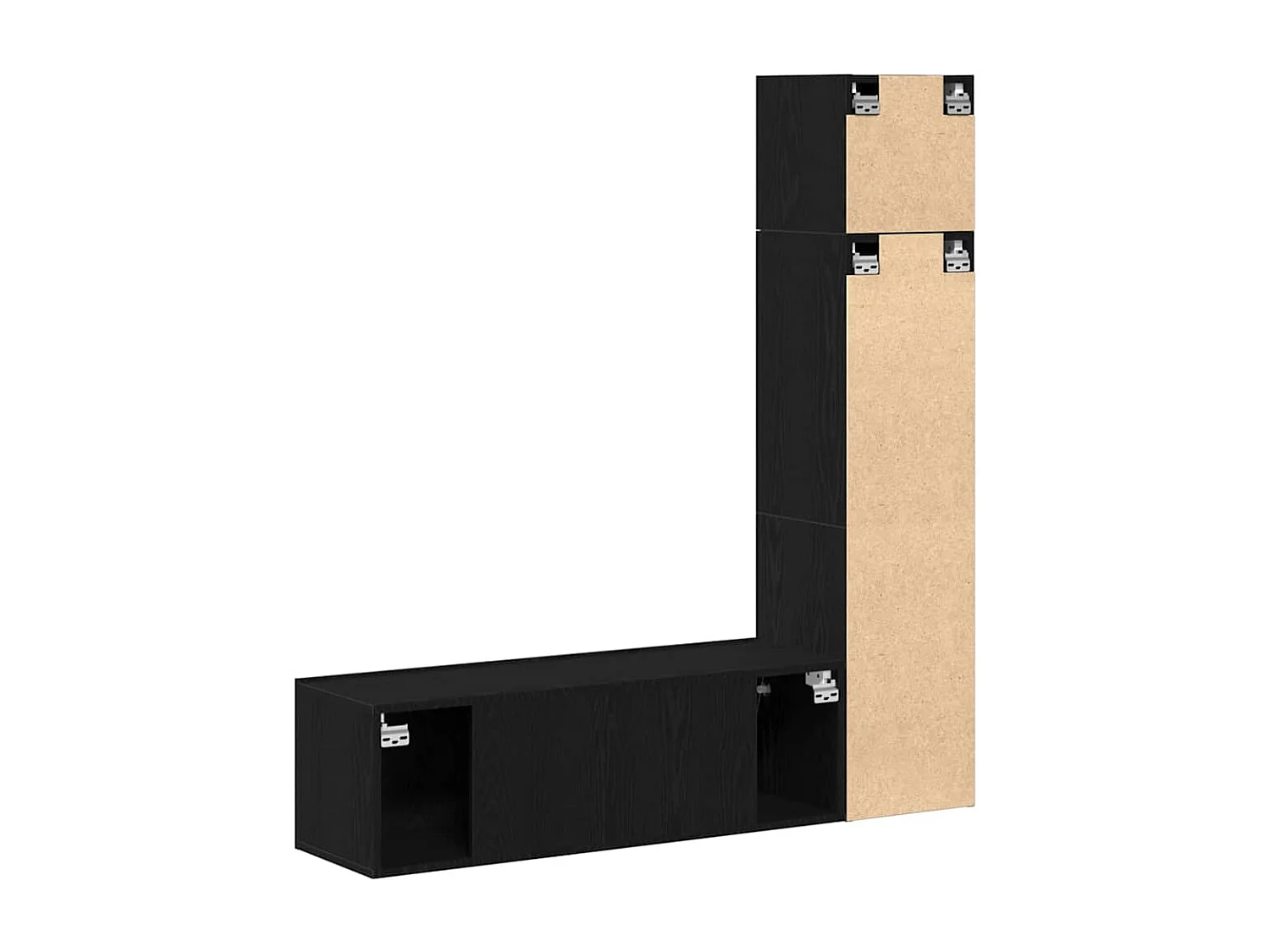 Conjunto de móvel de TV Montado na parede 4 peças Carvalho preto