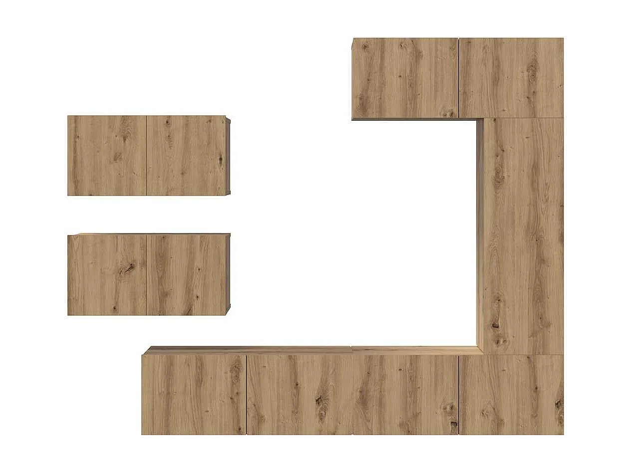 Ensemble meuble TV 6 pièces chêne artisanal 30,5 x 30 x 90 cm