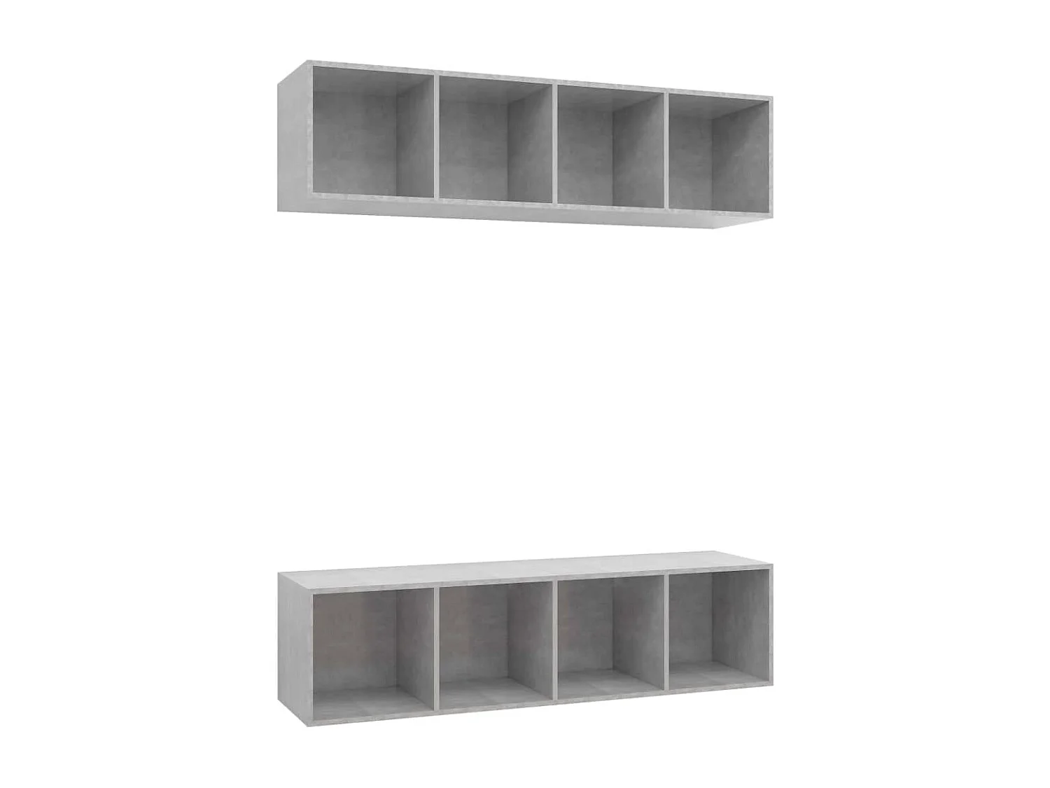 Meubles TV muraux 2 pièces Gris béton Bois d'ingénierie