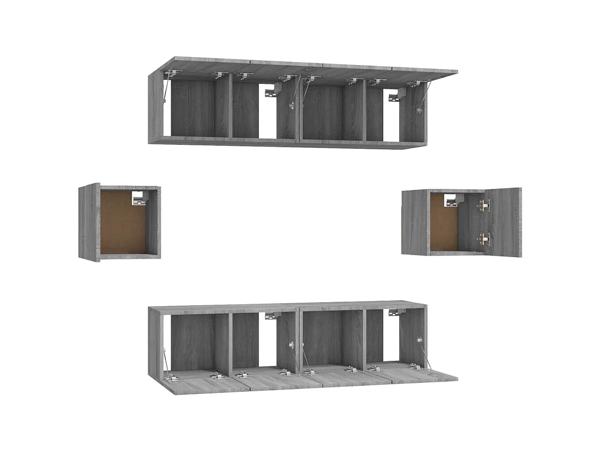 Ensemble de meubles TV 6 pièces Sonoma gris Bois d'ingénierie