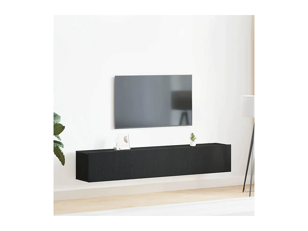 Ensemble meuble TV 2 pièces Chêne noir 100 x 30 x 30 cm