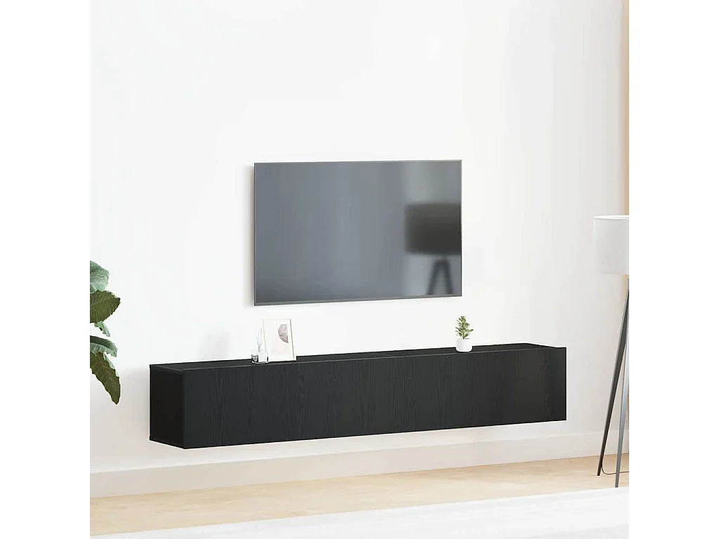 Conjunto de móvel de TV 2 pcs Carvalho preto 100 x 30 x 30 cm