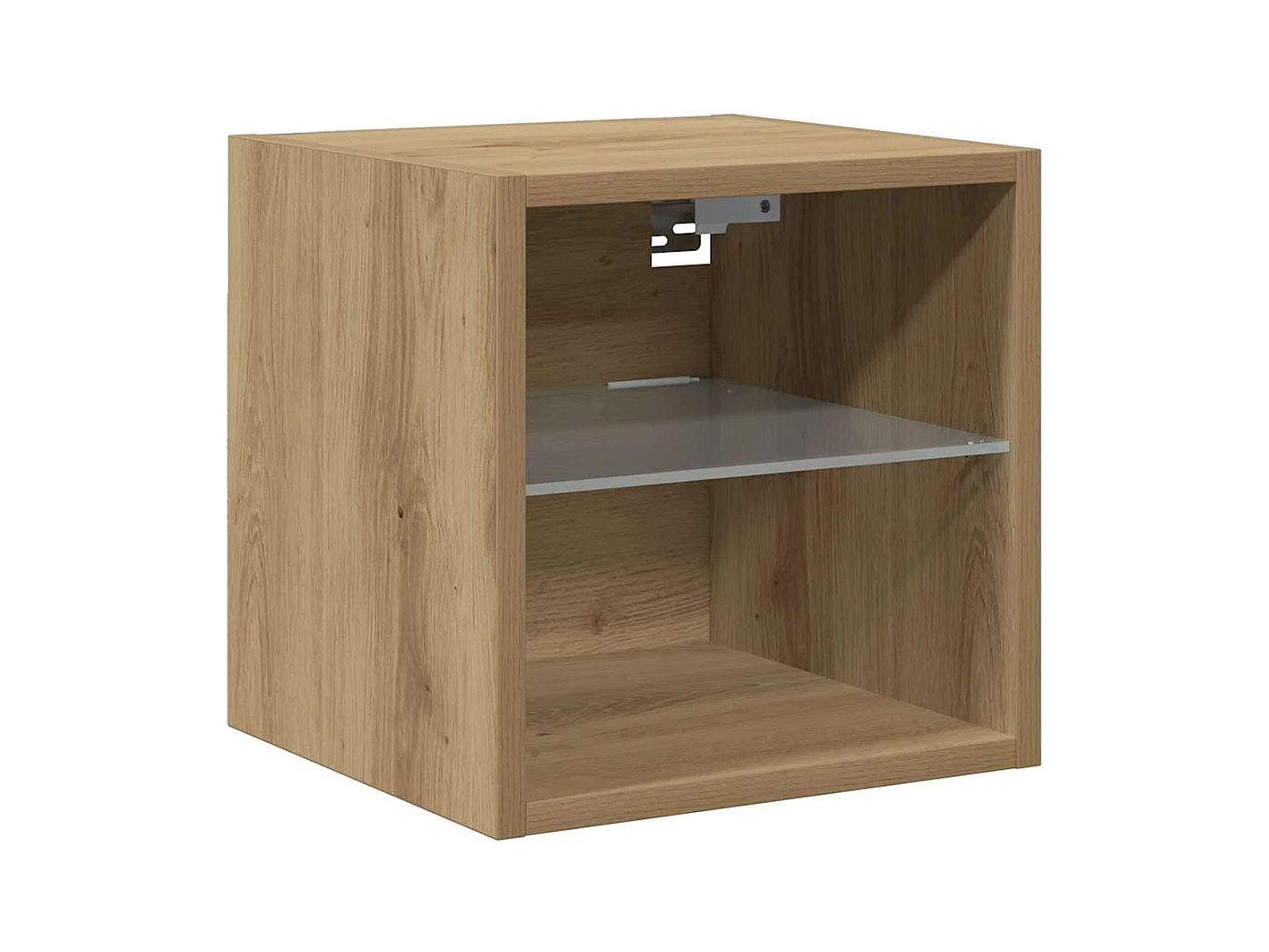 Meuble TV mural avec lumières LED chêne artisanal 30x28,5x30 cm