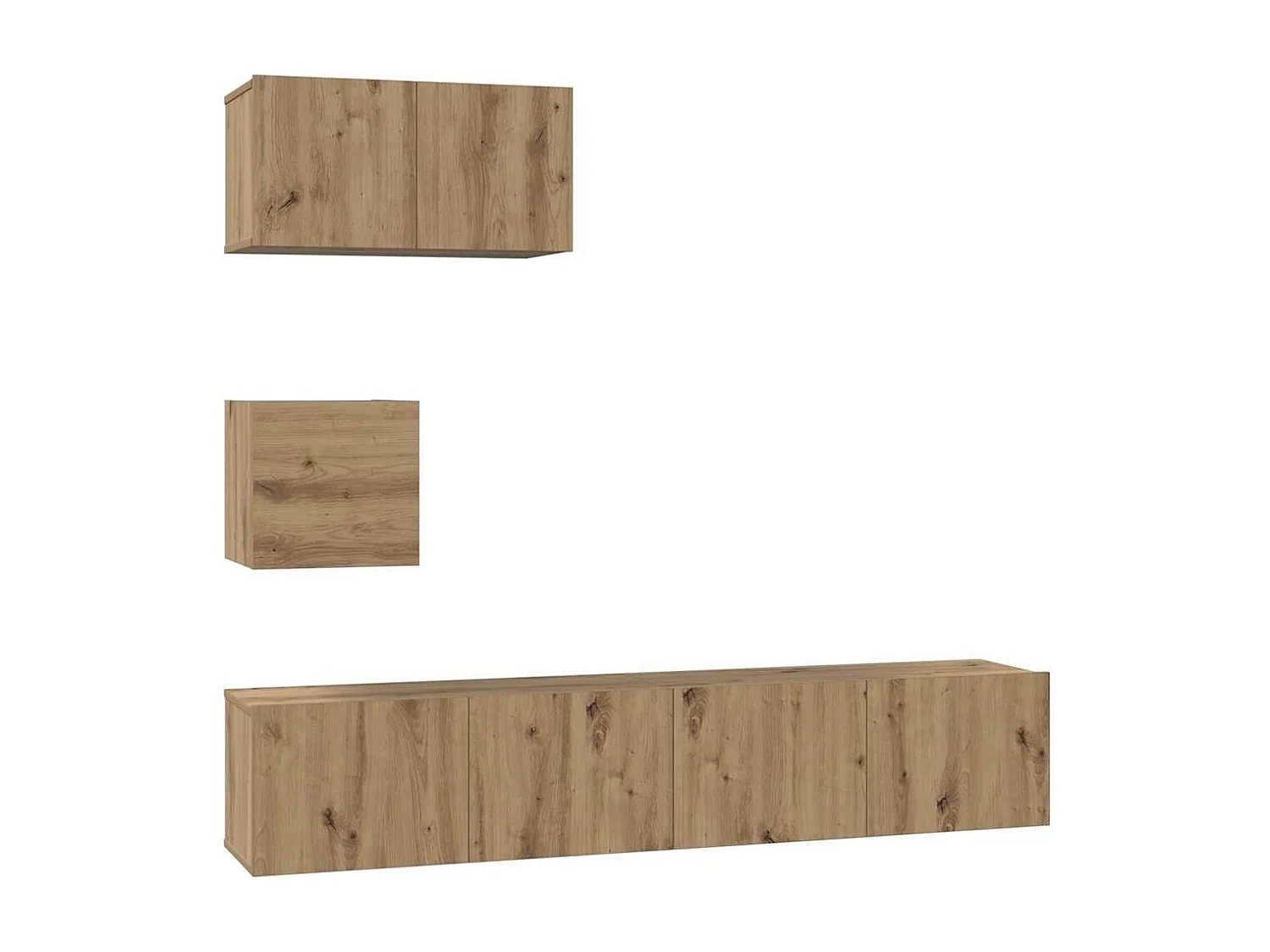 TV Kast Set 4 pcs artisanaal eikenkleurig 80 x 30 x 30 cm