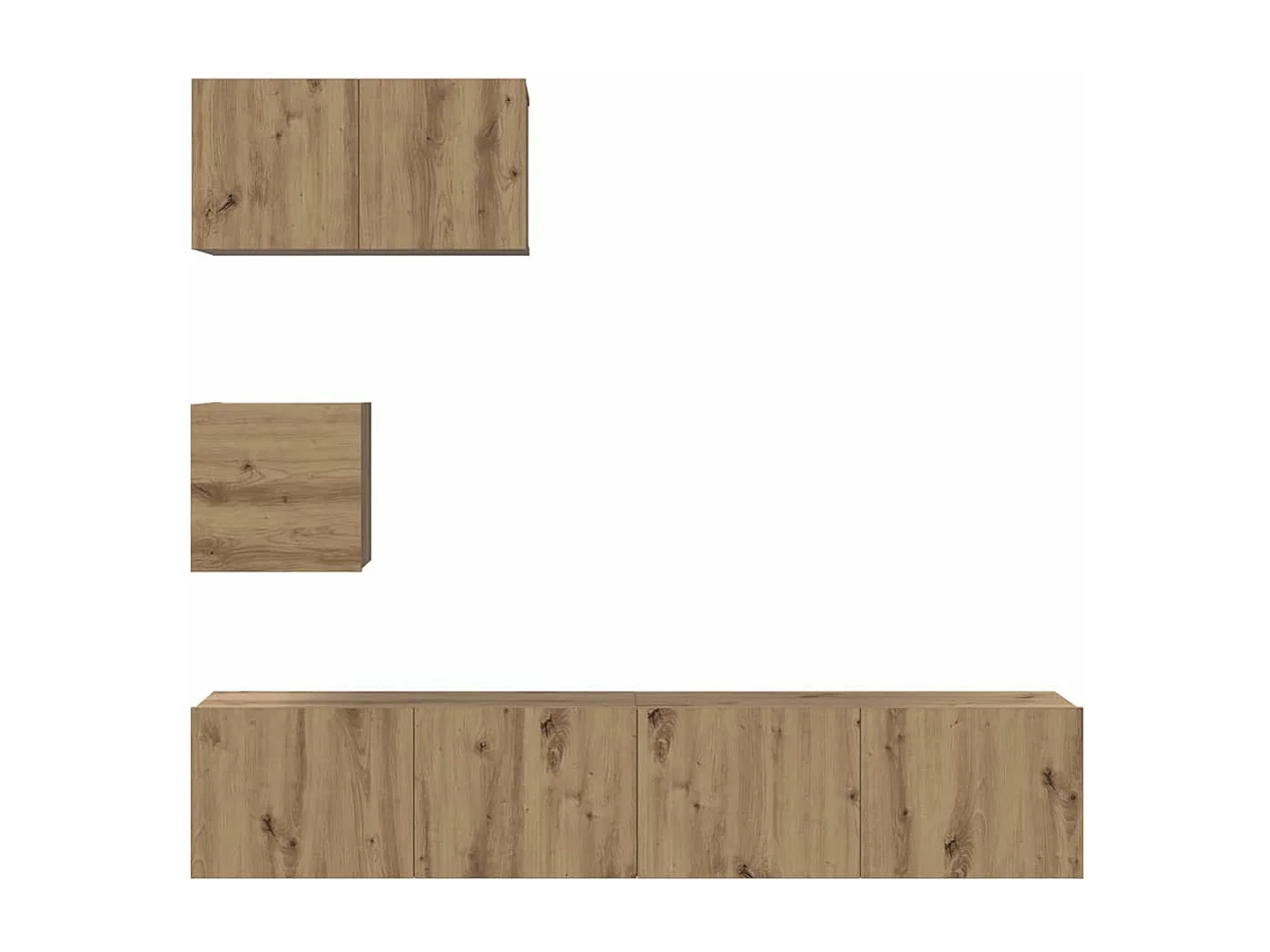 TV Kast Set 4 pcs artisanaal eikenkleurig 80 x 30 x 30 cm