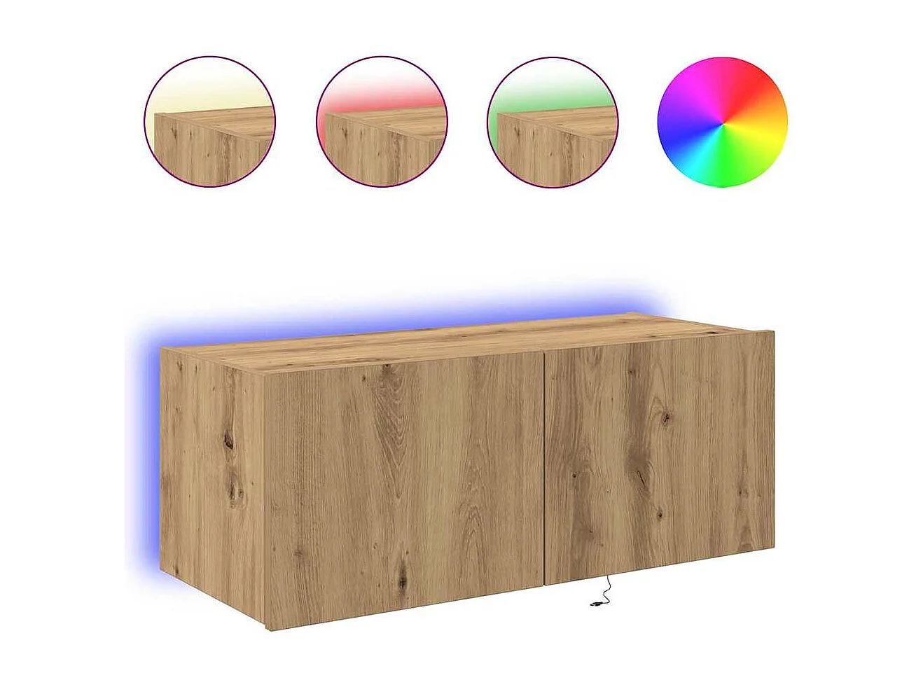 Meuble TV mural Montage mural chêne artisanal 80 x 35 x 31 cm