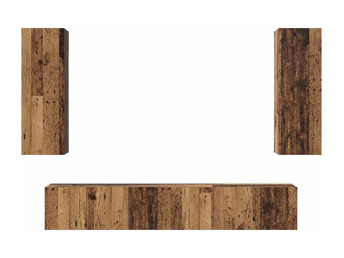 Tv-meubelset 5 pcs Oud hout 30.5 x 30 x 90 cm Bewerkt hout