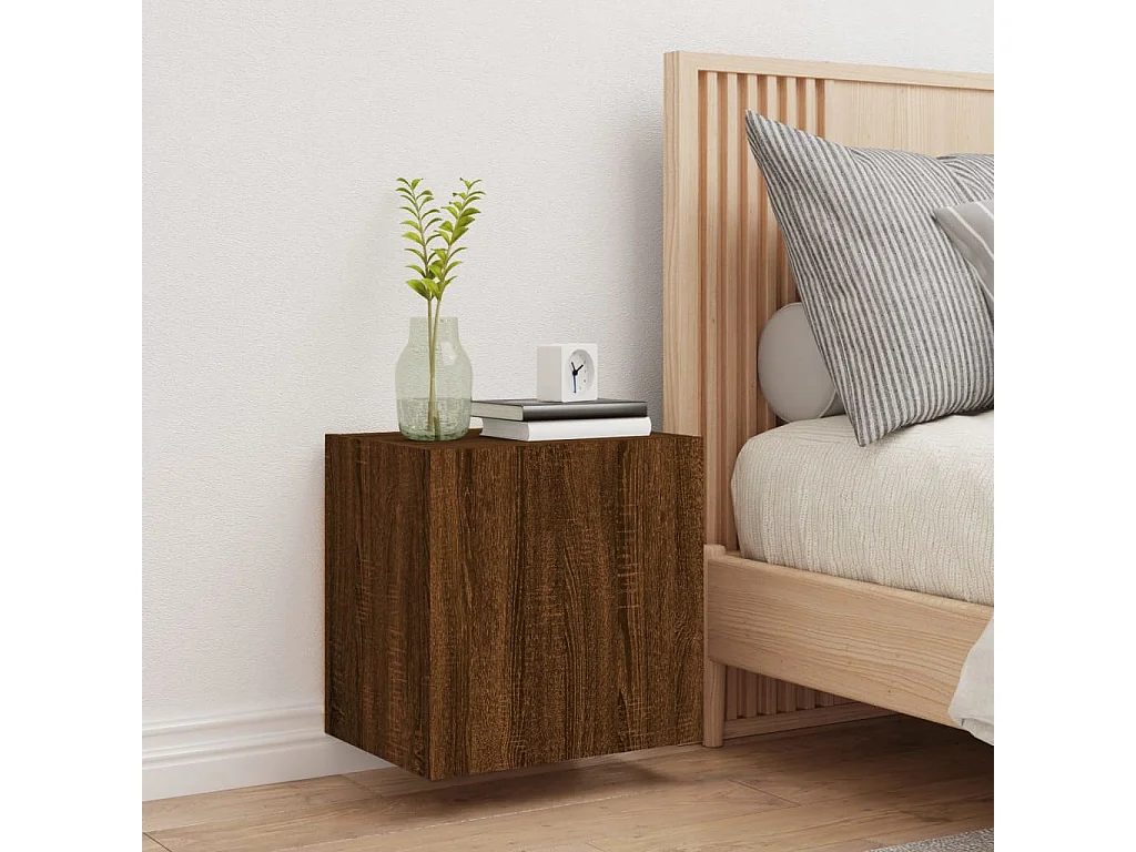 Meuble TV mural chêne marron 40,5x30x40 cm bois d'ingénierie