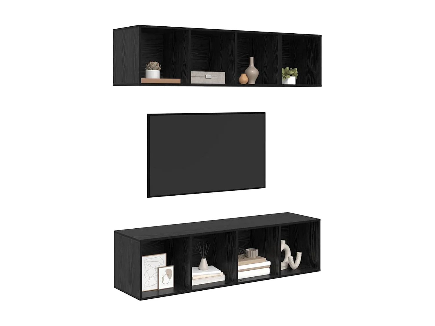 Ensemble de meubles TV 3 pièces Chêne noir Bois d'ingénierie