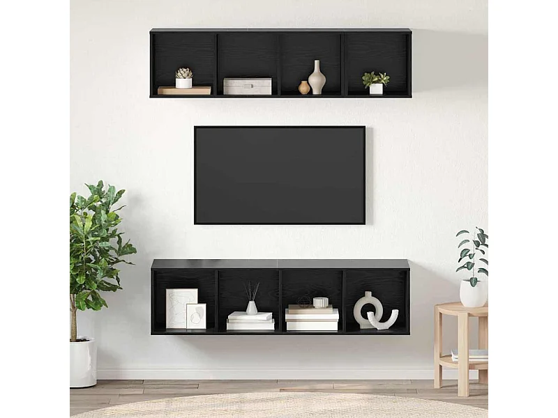 Ensemble de meubles TV 3 pièces Chêne noir Bois d'ingénierie