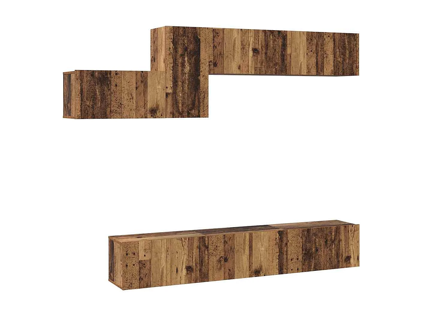 Ensemble meuble TV 7 pièces Bois ancien 60 x 30 x 30 cm